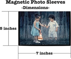 8 Pack 5×7 Inch Magnetic Photo Sleeves Picture Frames for Refrigerator