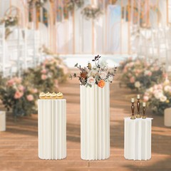 3pc Wedding Centerpieces Cardboard Vases with PVC Disc,Columns Display