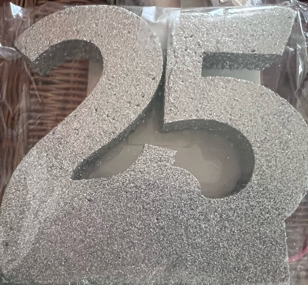 25th wedding anniversary -glitter & foam decoration – NEW