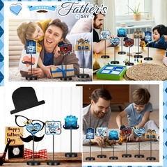 6 Pcs Happy Father’s Day Wooden Table Centerpiece Decor – Best Dad Signs for Hom