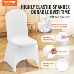 VEVOR 50PCS White Stretch Spandex Folding Chair Covers for Wedding Party Dining
