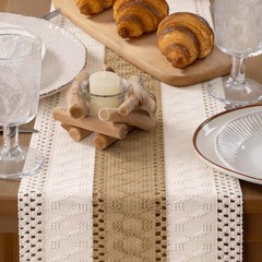 MLMW Boho Table Runner 36 inches Summer Small Coffee Table Runner Rustic Burl…