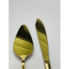 AW BRIDAL Wedding Cake Knife and Server Set Gold