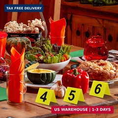 Luxshiny 10 Pack Acrylic Tent Table Numbers, 1-10 Double-Sided Numbered Table Si