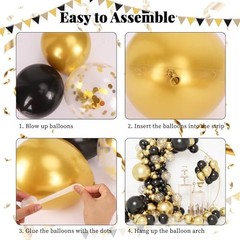 Black and Gold Balloons, 2026 Graduation 5 Inch+10 Inch+12 Inch+18 Inch