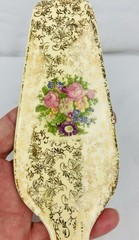 Vintage Porcelain Floral & Gold Cake Server Country Cottage Granny Core Wedding