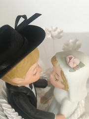Cowboy Western Lassoed in Love, White Cake Topper