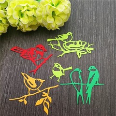 6pcs Birds Nest Animal Cutting Dies, Leaves Tree Branch Die Cuts Metal Emboss…