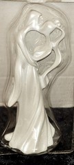 WILTON Cake Toppers, Bride And Groom White Abstract Modern NEW