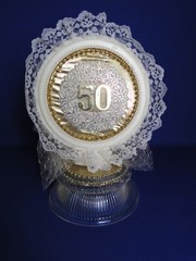New Elegant Handmade 50TH Wedding Anniversary Caketopper, #46