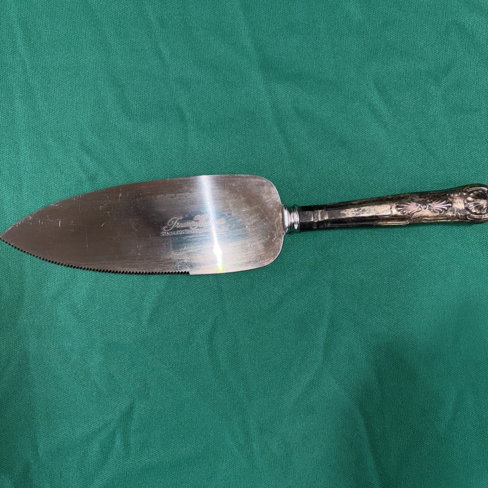 Treasure Masters Sheffield England Steel Wedding Cake Server Knife scrolls