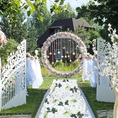 6 PCS Artificial Flower Wall Panel White Hydrangea Rose Wedding Backdrop Decor