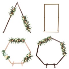Polygonal Wooden Wedding Arch Flower Frame Backdrop Stand Birthday Venue Arbor