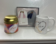 Gift For Bride Mr & Mrs Luggage Tags, Candle, Love Mug Fun Bridal Shower Gift,