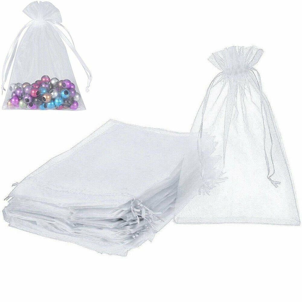 100 X Organza Gift Bag Wedding Special Party Transparent Candy Jewelry Bag 4″x5″