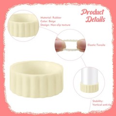 10 Pcs Rubber Candle Grippers, Non-Slip Holder Adapter Medium, Beige