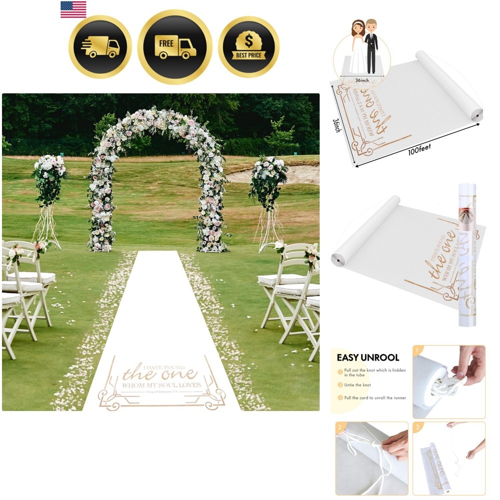 Thickened Aisle Runner for Wedding CeremonyFeet White Aisle Runner Walkway fo…