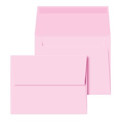 A2 Envelopes, 4 3/8″ x 5 3/4″, Ultra Pink, Square Flap, 24w (90gsm), 25 per Pack