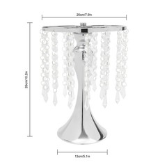 10PCS Silver Vases Wedding Centerpieces Flower Stand Table Decor w/Crystal Beads