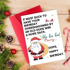 Funny December Birthday Card for Women Men, Happy Xmas Holiday Birthday for B…