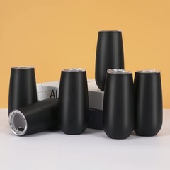12 Pack Stemless Insulated Flute Glasses, 6 Oz Unbreakable Champagne Tumblers…
