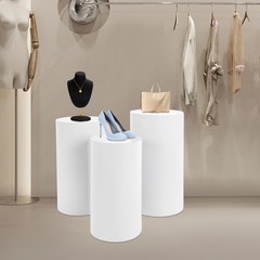 3 PCS Iron Cylindrical Display Stands Flower Display Rack Pedestal Base Type
