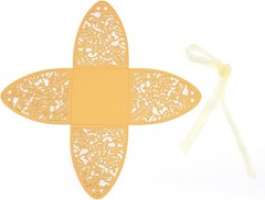 Gold Laser Cut Candy Boxes with Ribbons for Birthdays and Bridal Showers