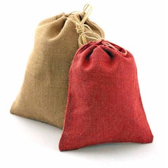 12″ x 14″ Large Burlap Jute Gift Bags with Drawstrings, 12-Pack – Choose Color