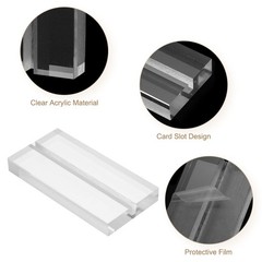 5 Pcs Acrylic Place Card Holders 3.1 Inch Clear Card Holder Stand, 80 x 40 mm