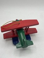 Hanging Airplane, Green, Red, Yellow, Blue, Great For Baby Room Wooden. Vintage