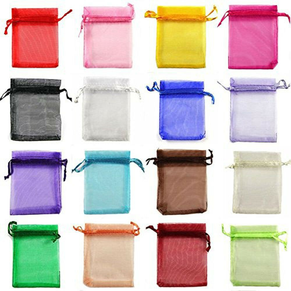 Assorted Color Organza Drawstring Pouches Candy Jewelry Party Wedding Favor Pres