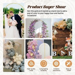 for Party Garden Floral Decoration Metal Arch Backdrop Stand 7.2Ft Stable Frame