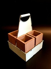 CADDY SET (4-PC) PARTY FAVOR Mint-Metal & Wood Boxes CRAFT Occasion Buffet