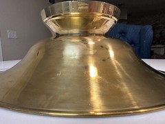 Brass Finish Metal Bowl Compote Base Candle Holder Center Piece Table Decor 12″
