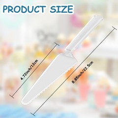 50 Pieces Disposable Cake Cutter Pie Server, 9 Inch Plastic Cake Spatula Serr…