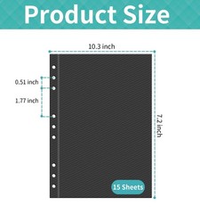 Photo Album Pages Refill for 6 Ring Binder, 15 Sheets/30 Self-Adhesive Pages,…