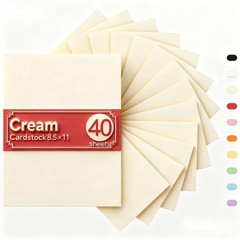 Cream Cardstock 8.5 x 11, 40 Sheets, Ivory Cardstock, x 11 inches,