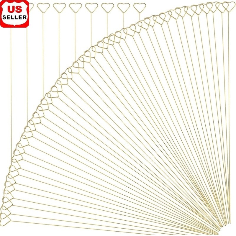 40Pcs Floral Picks Card Holders Bouquets Wedding Centerpieces Photo Sticks New