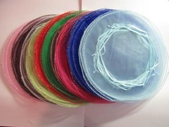 USA Seller PICK COLOR 50 Organza Sparkle Edge Round Circle Pouch Bags 10″ (26cm)