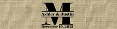 Burlap Monogram Wedding Water Bottle Labels Great for Engagement Bridal Shower