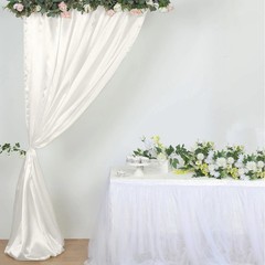 8×10 ft IVORY Satin CURTAIN Wedding Photography Backdrop Panel Party Decorations