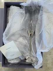 Vera Wang Wedgwood Champagne Flutes Bow Clear/Silver 70ml Set of 2