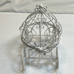 Cinderella Style Carriage White Plastic Table Decoration Wedding Shower Display