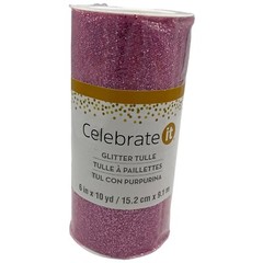 Lot 4 NEW Glitter Tulle Spools 6″ x 10 yds ea. Pastel Pink White Blue Purple