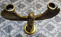 Egyptian Lady Candle Holder Statue Brass Greek Goddess Idol Candle Lamp CA488