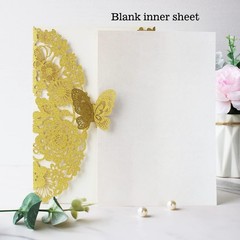 Elegant Gold Glitter Butterfly Wedding Invite Set – 50 Count