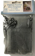 2″x3″ Sheer Silver Drawstring Organza Jewelry Wedding Party Favor Bag 12 pk-New