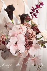 Ling’s moment Dusty Rose Wedding Bouquets for Bride, Pink Bridal Bouquets for…