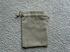 Natural Linen Gift Bag Wedding Party Jewelry Pouch Gift Burlap Bag 5.5” X 4” New