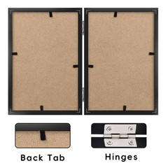 5×7 Picture Frames Double Black Photo Frame Folding Vertical Stand Display Si…